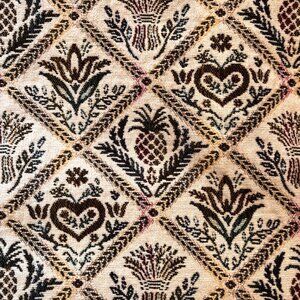 Vtg Goodwin Weavers Tapestry Throw Blanket Pineapples & Tulips 51”x64” USA Made